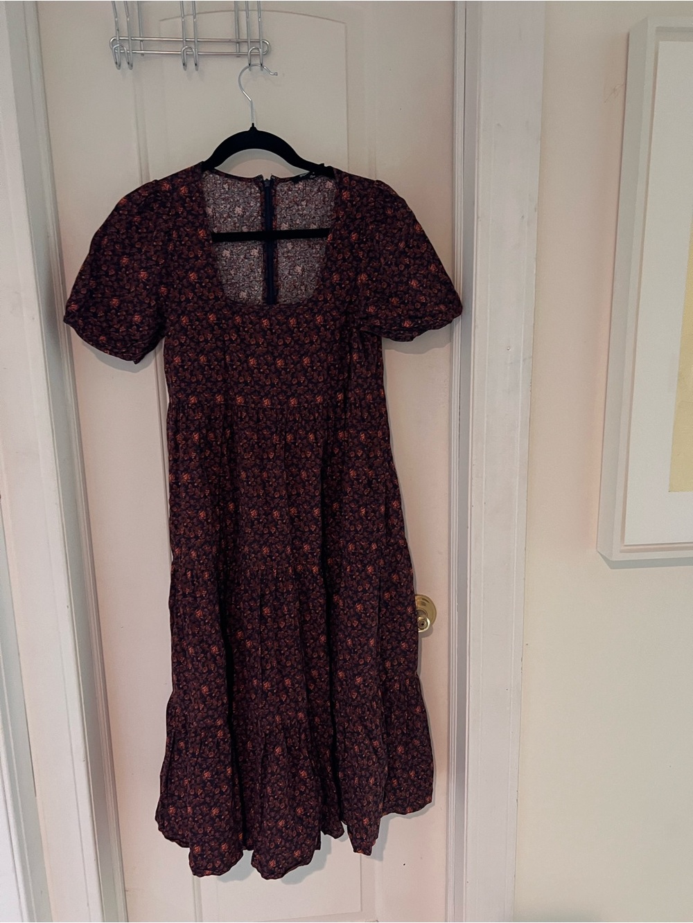 Madewell Aidy Square-Neck Tiered Midi Dress - Orchard Floral - Size 00